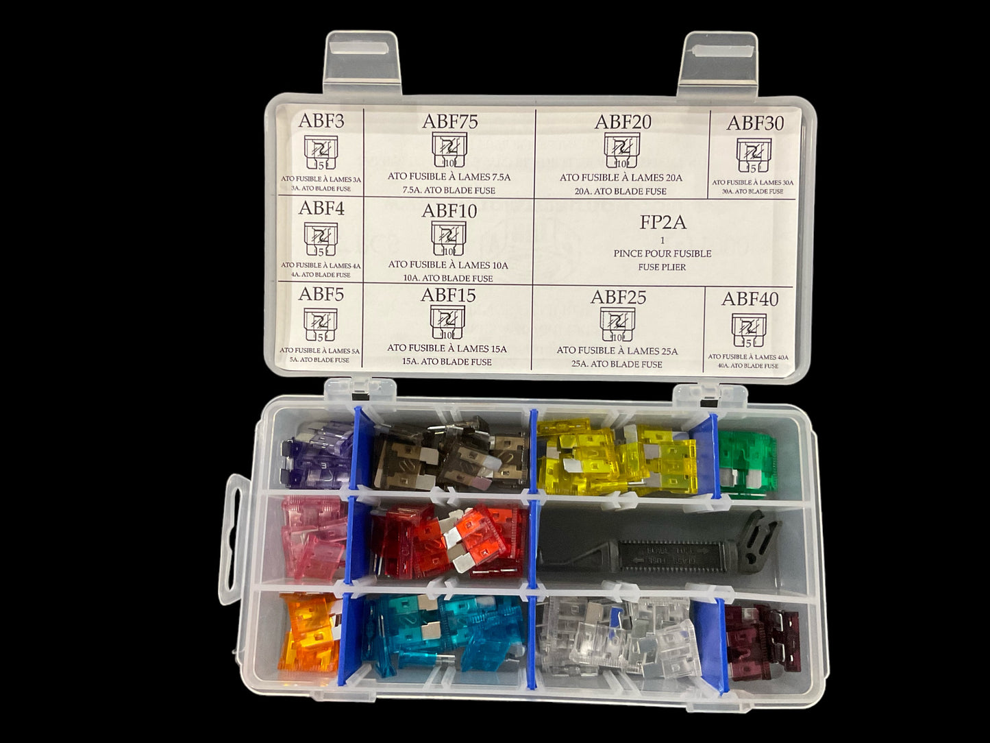 ATO BLADE FUSES WITH FUSE PULLER – 3A TO 40A – 77 PCS SET – Y-11000