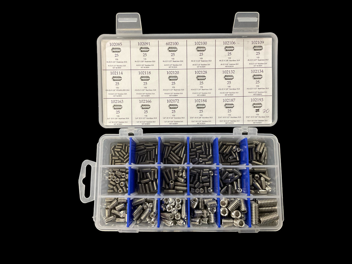 VIS À PRESSION IMPÉRIAL EN ACIER INOXYDABLE 6-32 À 5/16 - ENSEMBLE DE 350 PIÈCES - Y-1259