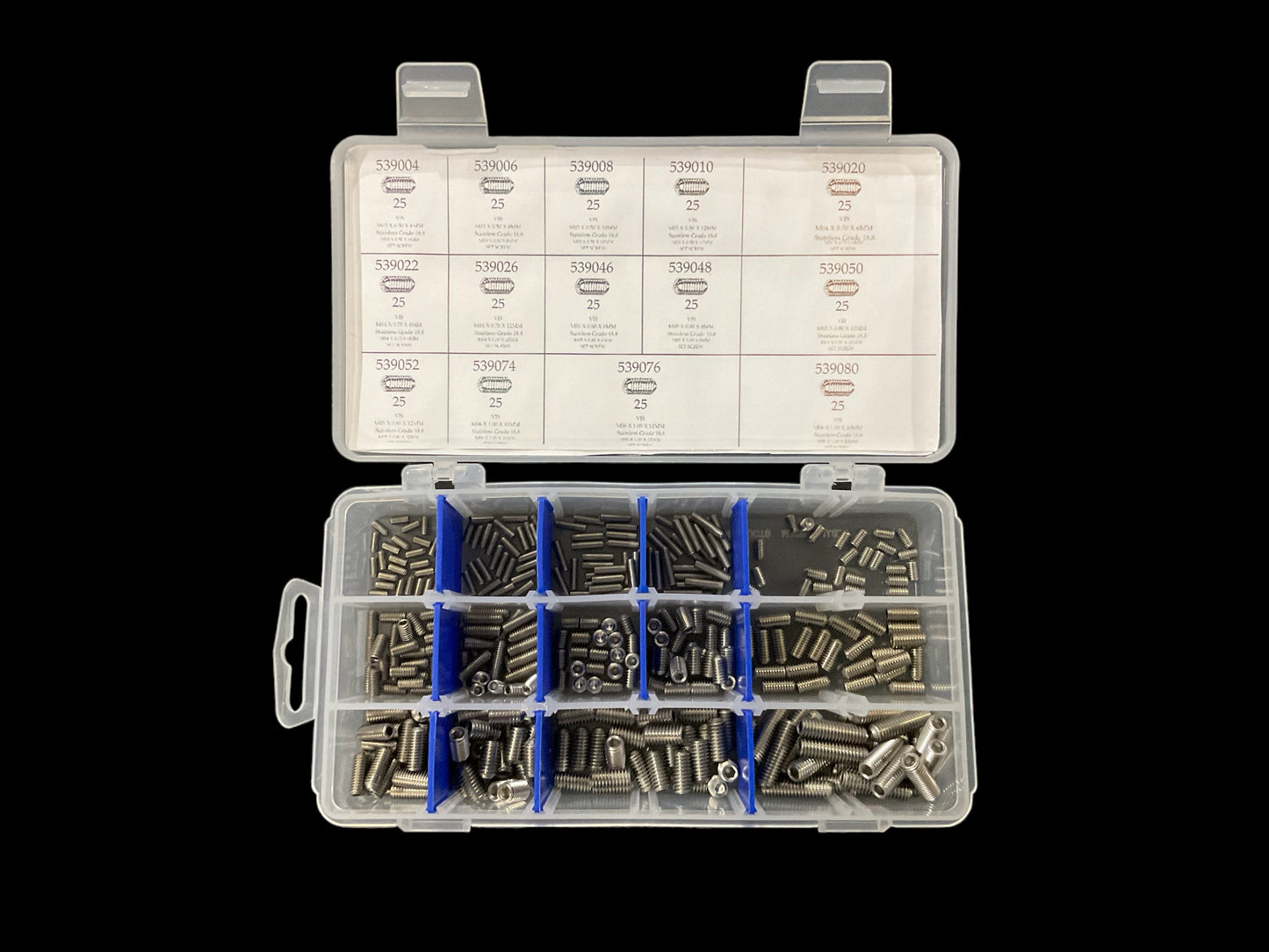 VIS À PRESSION MÉTRIQUE EN ACIER INOXYDABLE DE M3 À M6 - ENSEMBLE DE 350 PIÈCES - Y-1260