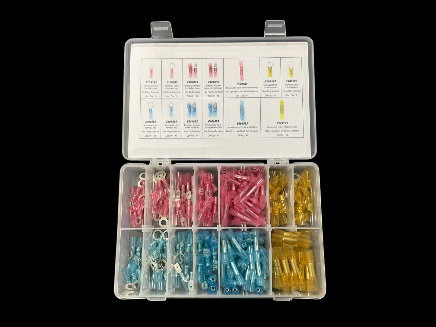 Ce lot de 210 connecteurs en nylon à sertir rétractables est un indispensable pour tout professionnel de l'industrie. Avec sa qualité supérieure et sa grande variété de modèles, vous pourrez facilement réaliser vos connexions électriques en toute fiabilité. Faites confiance à ces connecteurs pour un assemblage sûr et efficace.