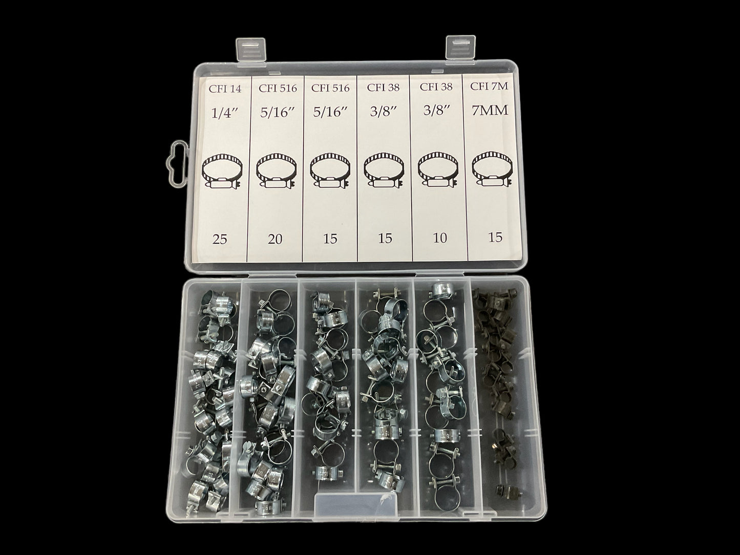 COLLIERS DE SERRAGE POUR BOYAU À INJECTION - ENSEMBLE DE 100 PIÈCES - Y-K381