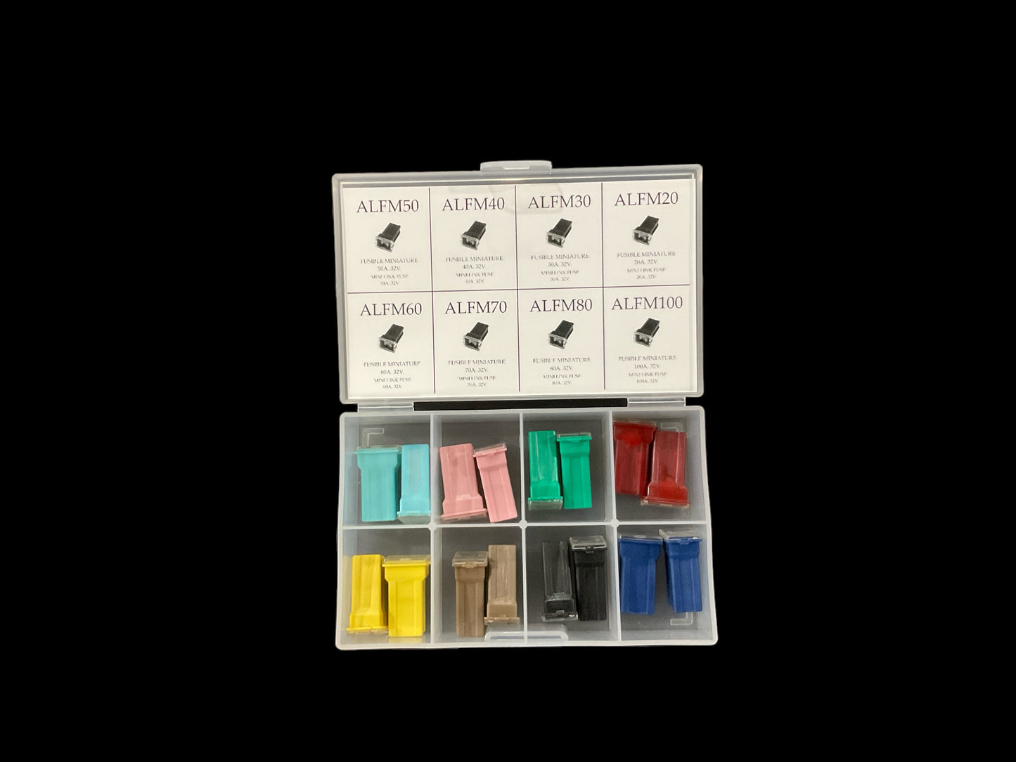 MINI LINK FUSE 20 TO 100 AMP 32 VOLTS - 16-PCS SET - Y-K505