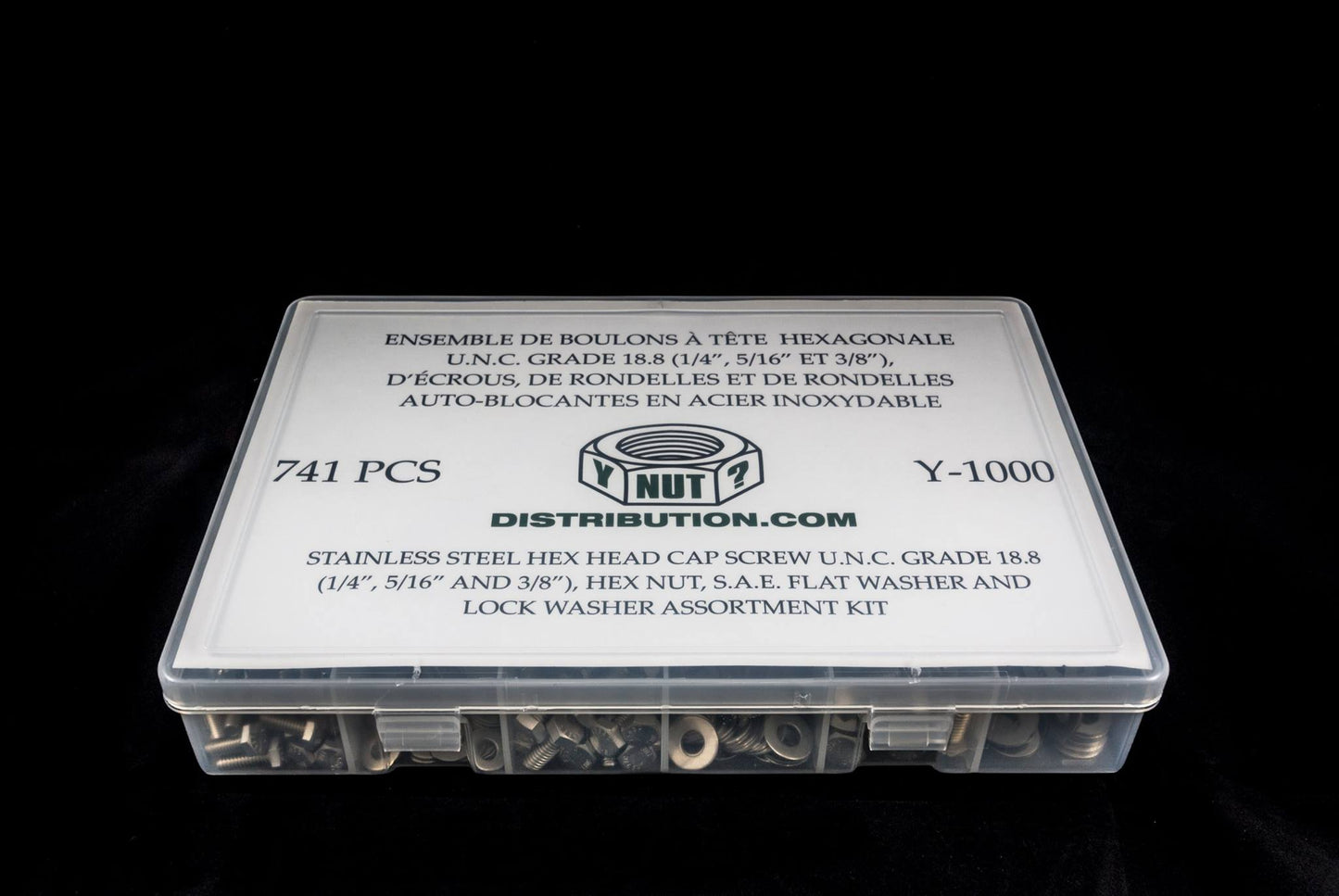 BOULONS EN ACIER INOXYDABLE – ENSEMBLE DE 741 PIÈCES - Y-1000