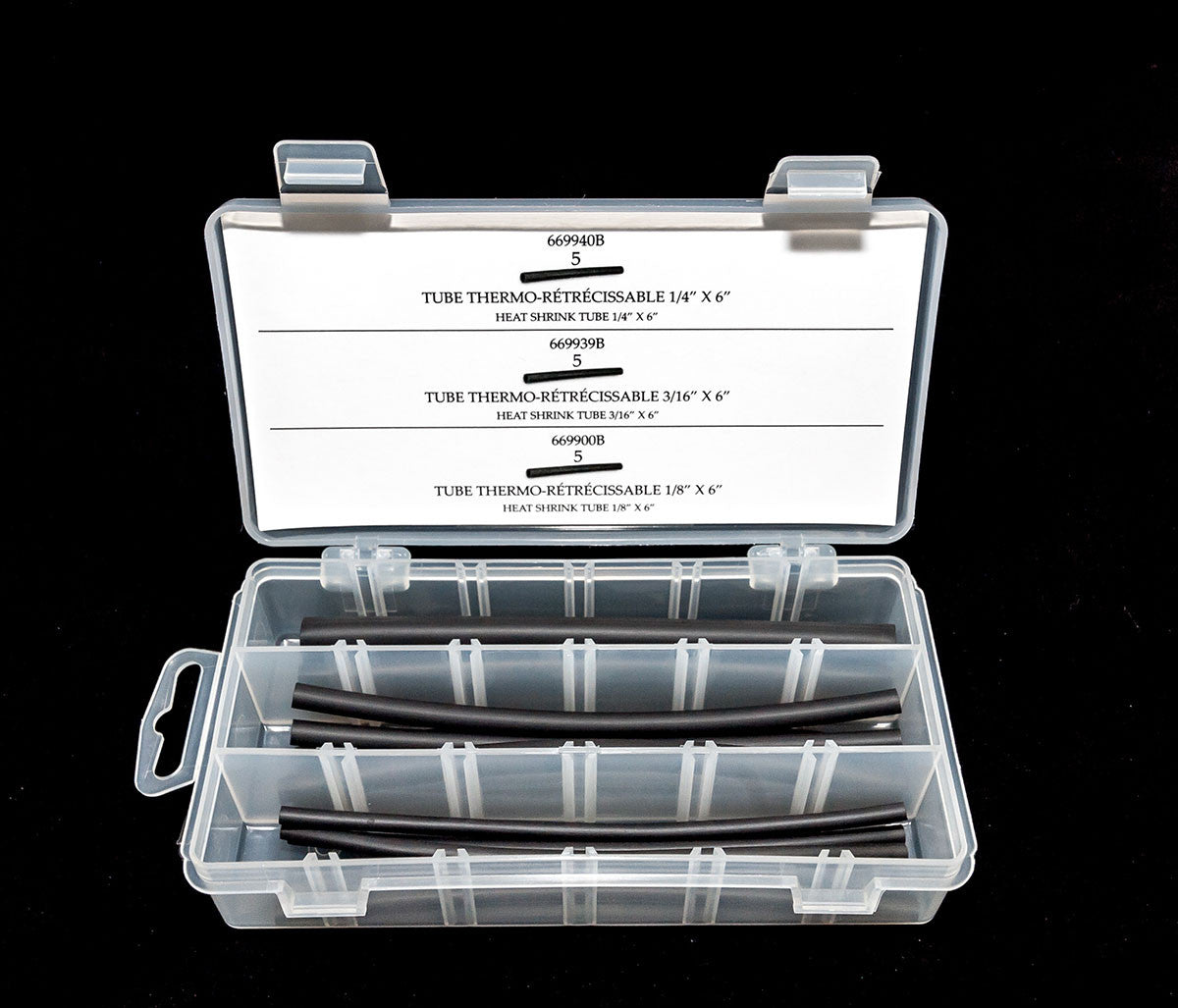 BLACK HEAT SHRINK TUBES - 16-PCS BLACK - Y-10001