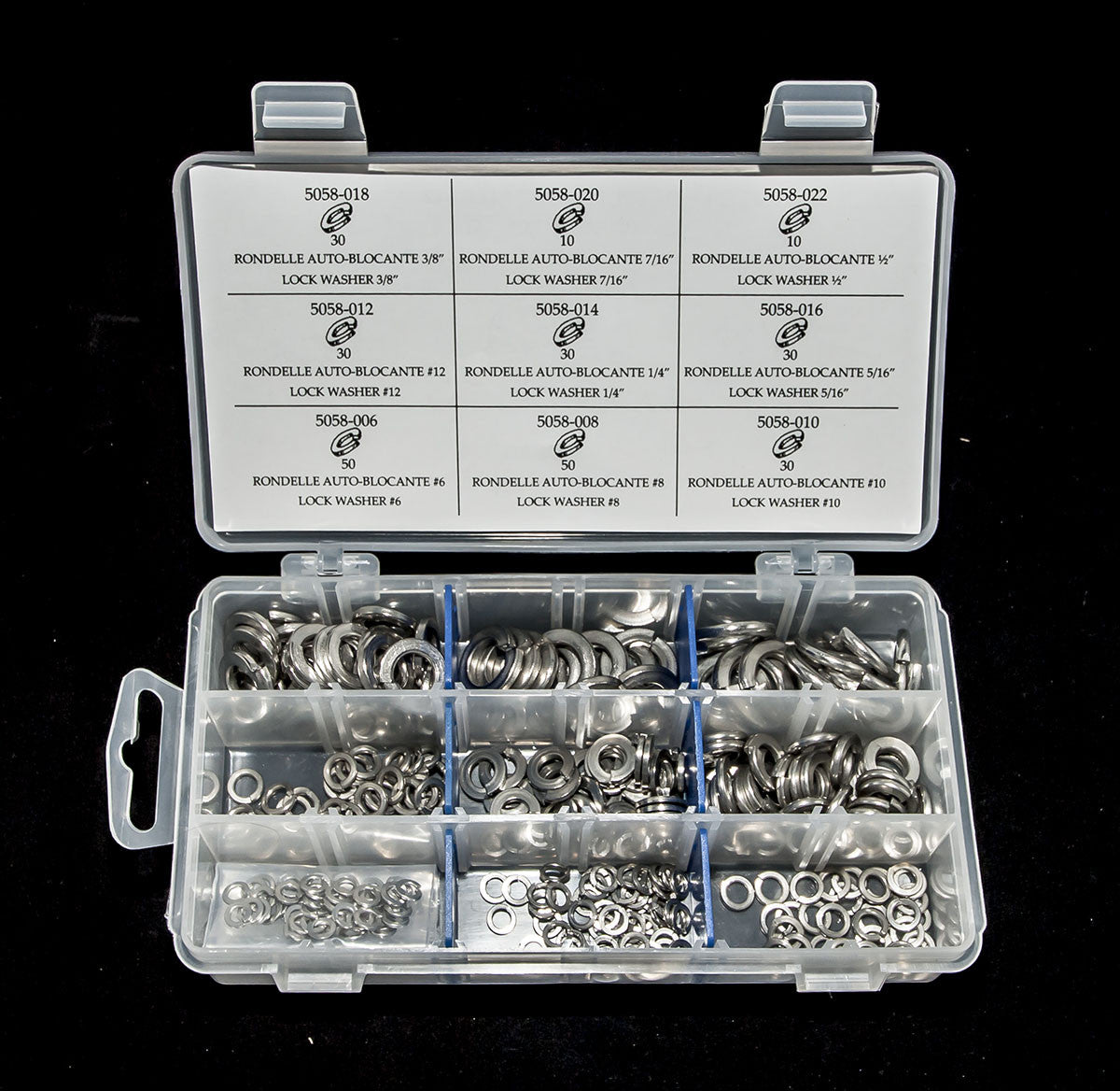STAINLESS STEEL LOCK WASHERS – 270-PCS SET - Y-1250