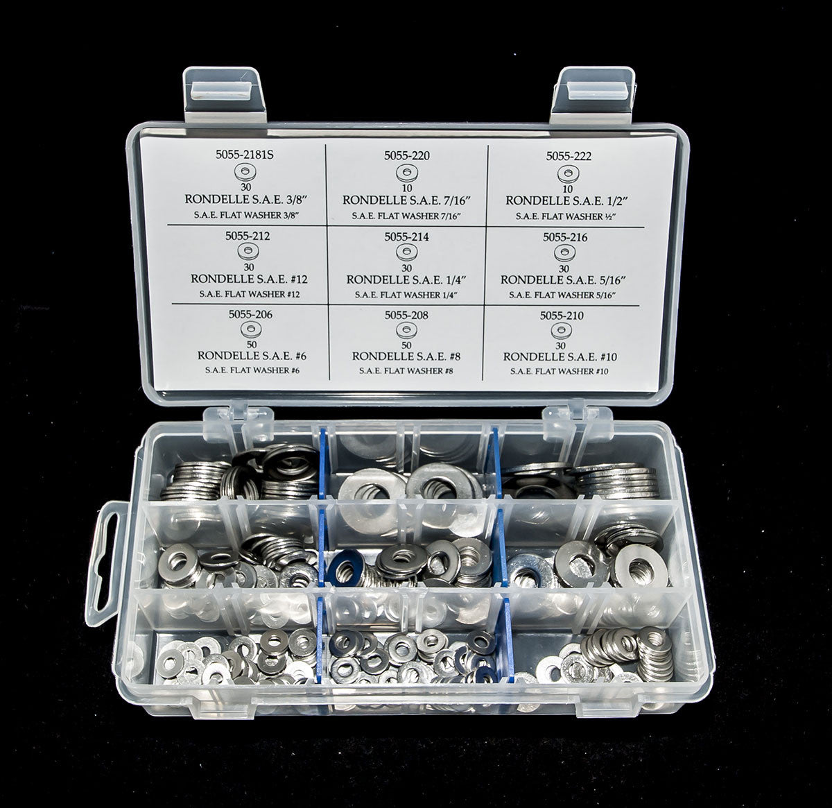 RONDELLES PLATES SAE EN ACIER INOXYDABLE – ENSEMBLE DE 270 PIÈCES – Y-1252