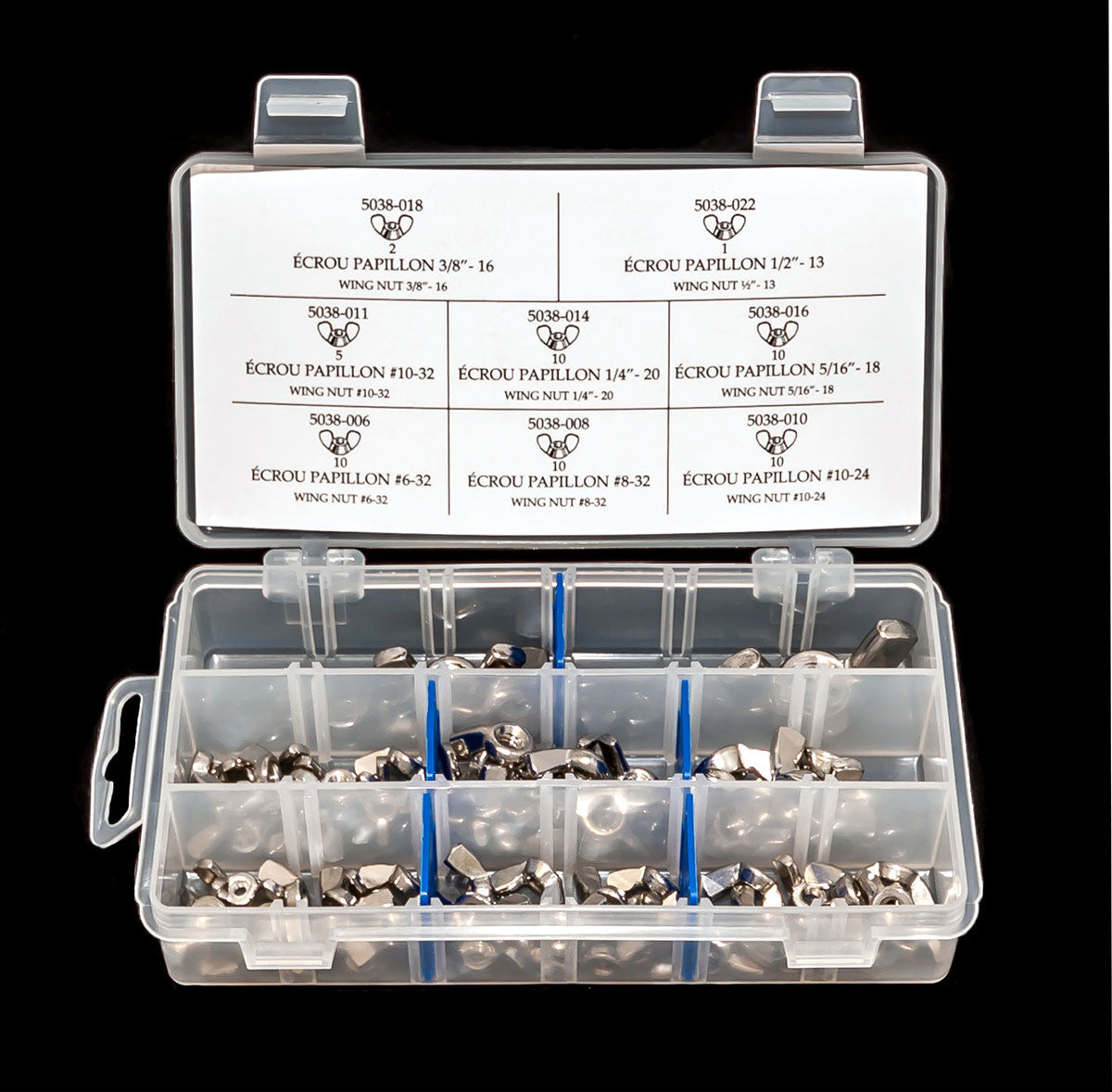 ÉCROUS PAPILLON EN ACIER INOXYDABLE – ENSEMBLE DE 58 PIÈCES - Y-1254