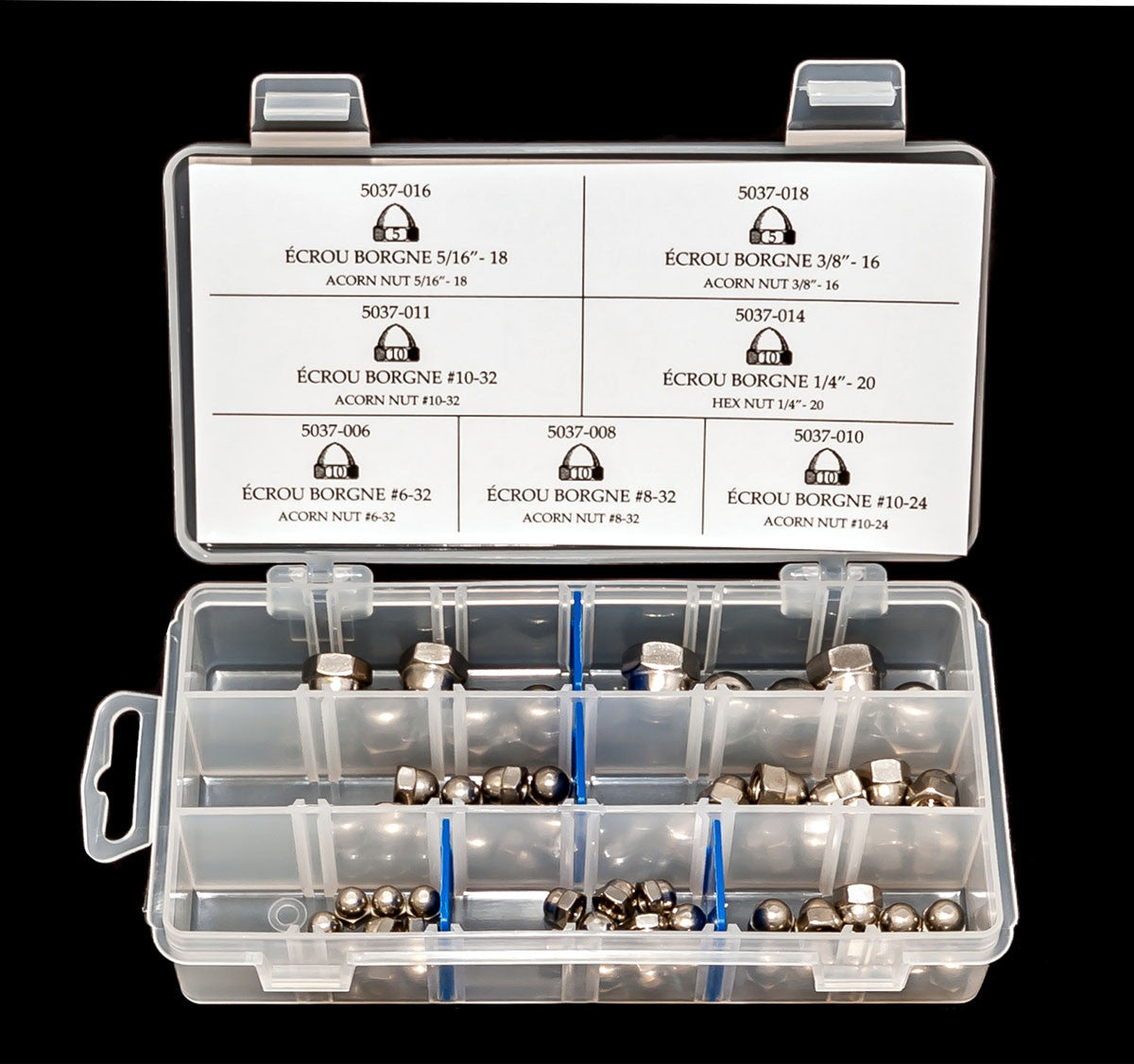 STAINLESS STEEL SLOTTED NUTS – 60-PCS SET - Y-1256