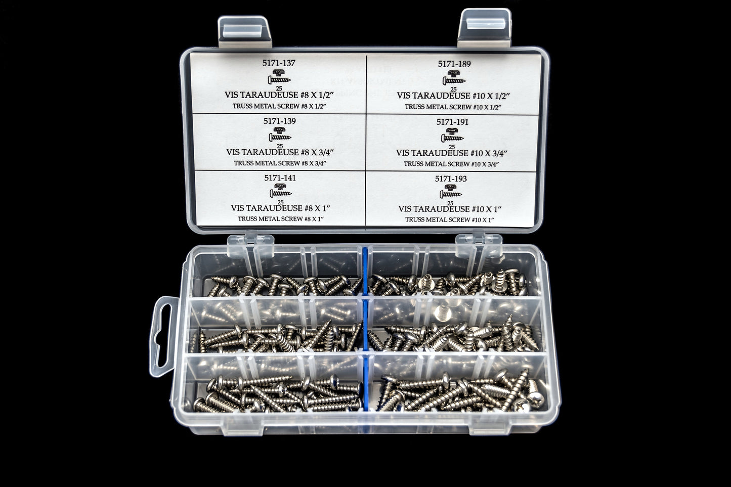 VIS TARAUDEUSES "PAN" EN ACIER INOXYDABLE – ENSEMBLE DE 150 PIÈCES – Y-2502