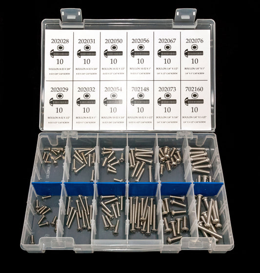 BOULONS À TÊTE BOUTON EN ACIER INOXYDABLE – ENSEMBLE DE 120 PIÈCES –  Y-3250