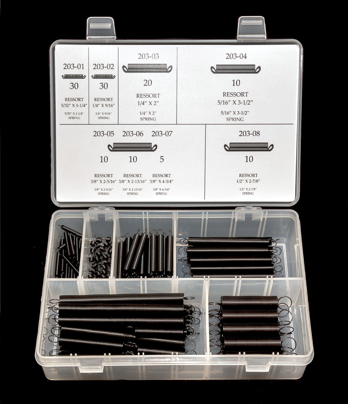 RESSORTS D’EXPANSION – ENSEMBLE DE 125 PIÈCES – Y-K203