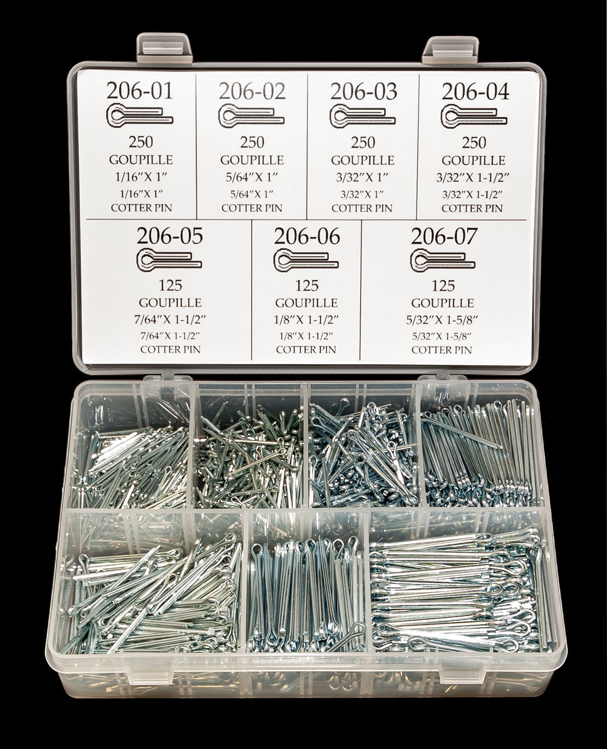 GOUPILLES FENDUES – ENSEMBLE DE 1375 PIÈCES – Y-K206