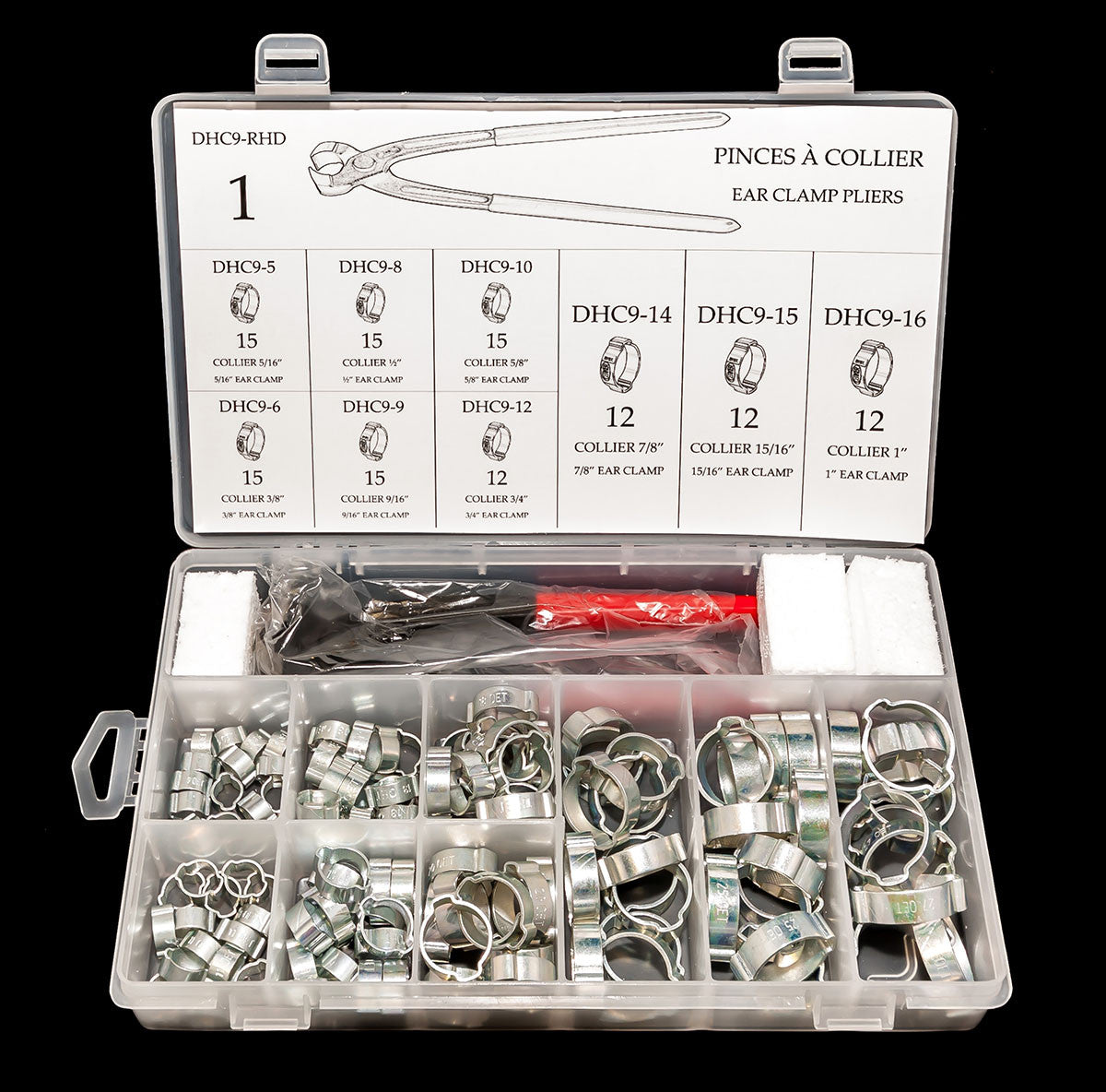 COLLIERS OETIKER AVEC OUTIL- ENSEMBLE DE 135 PIÈCES - Y-OE-SB80