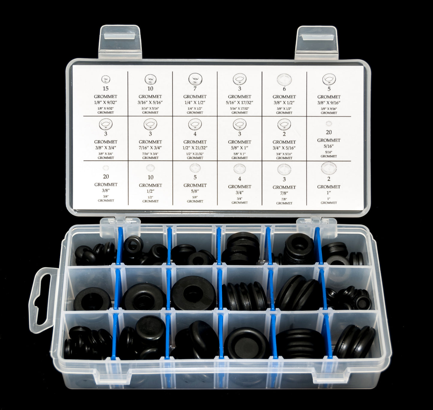 GROMMETS EN CAOUTCHOUC – ENSEMBLE DE 125 PIÈCES - Y-PTW5214