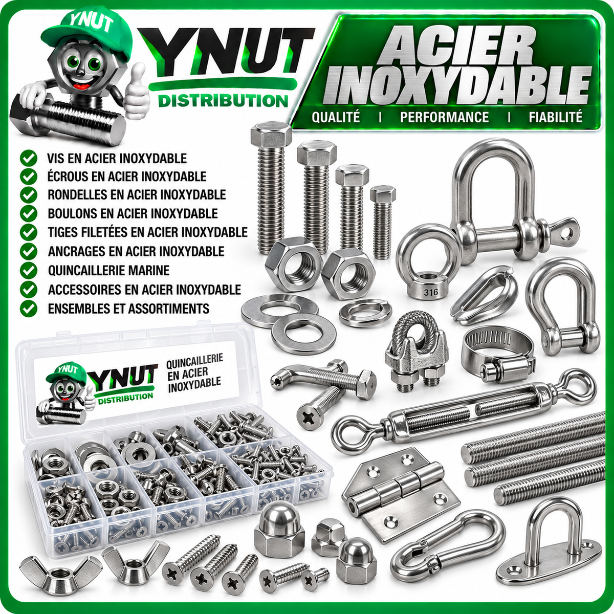 ASSORTIMENTS EN ACIER INOXYDABLE