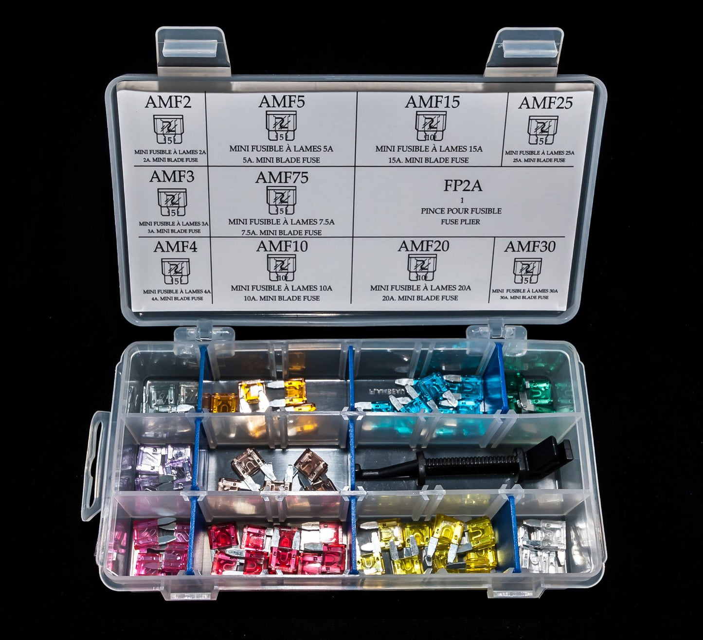 MINIATURE BLADE FUSE SET 3 AMP TO 40 AMP WITH CLIP INCLUDED (67PCS).