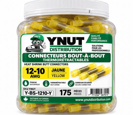 Connecteur bout à bout thermorétractable, calibre 12 à 10, paquet de 175-  Y-BS-1210-Y
