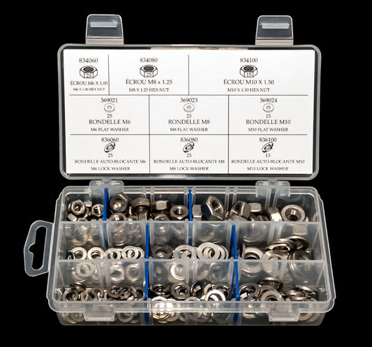 Metric Stainless Steel Nuts, Washers and Self-Locking Washers Set