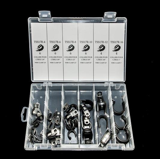 Stainless Steel Rubber Cable Clamp Set